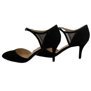 NINE WEST Black Suede Heel Ankle Strap Size 10.5M